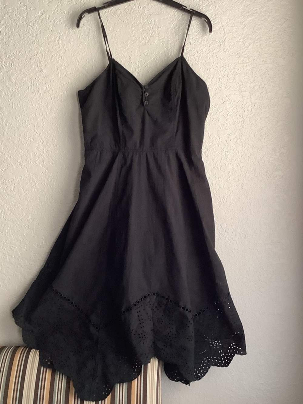 Universal Thread Black Eyelet Hem Spaghetti Strap Dress